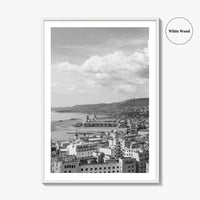 Trieste Black and White Fine Art Photo Print, Italy Panorama Wall Art Poster