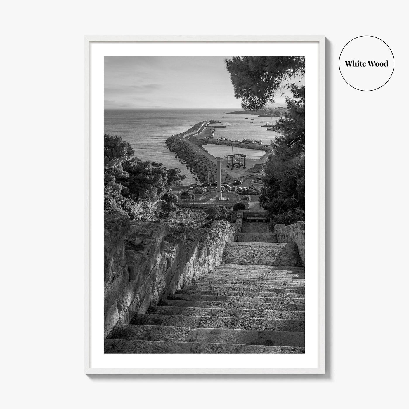 Santa Maria di Leuca Black and White Fine Art Photo Print, Puglia Italy Poster