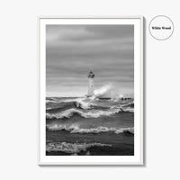 Sodus Point Lighthouse Black and White Fine Art Photo Print, Lake Ontario Poster