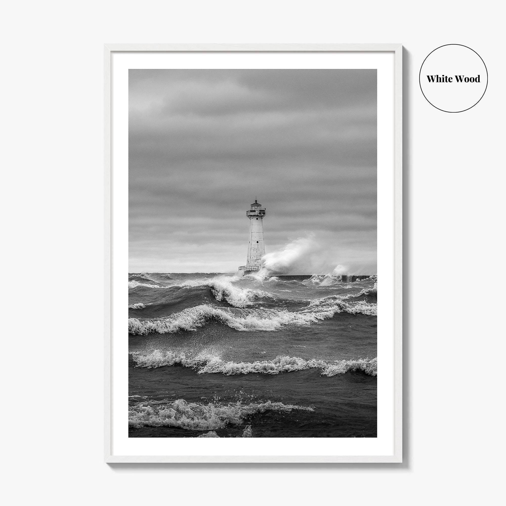 Sodus Point Lighthouse Black and White Fine Art Photo Print, Lake Ontario Poster