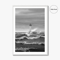 Sodus Point Lighthouse Black and White Fine Art Photo Print, Lake Ontario Poster