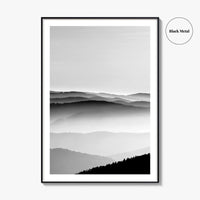 Vosges Mountains, Alsace, France Black and White Fine Art Photo Print, Aerial Wall Poster