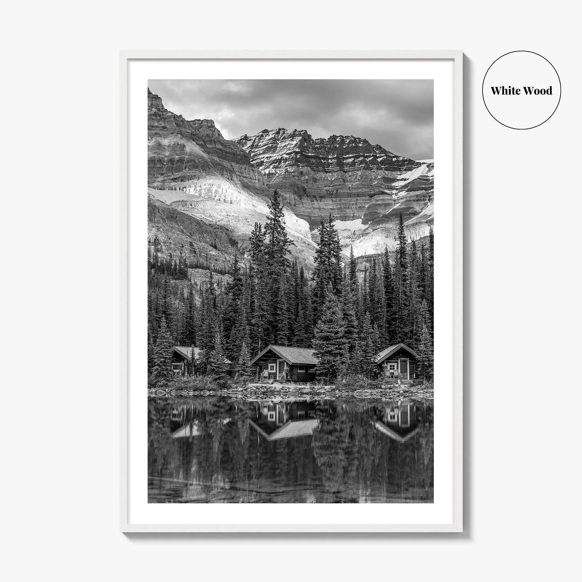 Lake O'Hara Black and White Fine Art Photo Print, Yoho National Park Poster