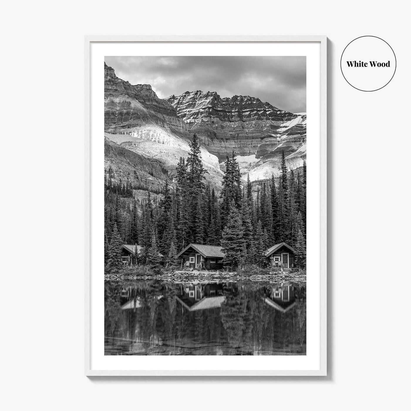 Lake O'Hara Black and White Fine Art Photo Print, Yoho National Park Poster