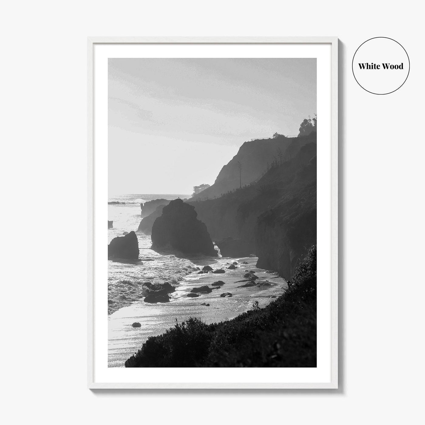 Malibu Black and White Fine Art Photo Print, Los Angeles California Poster
