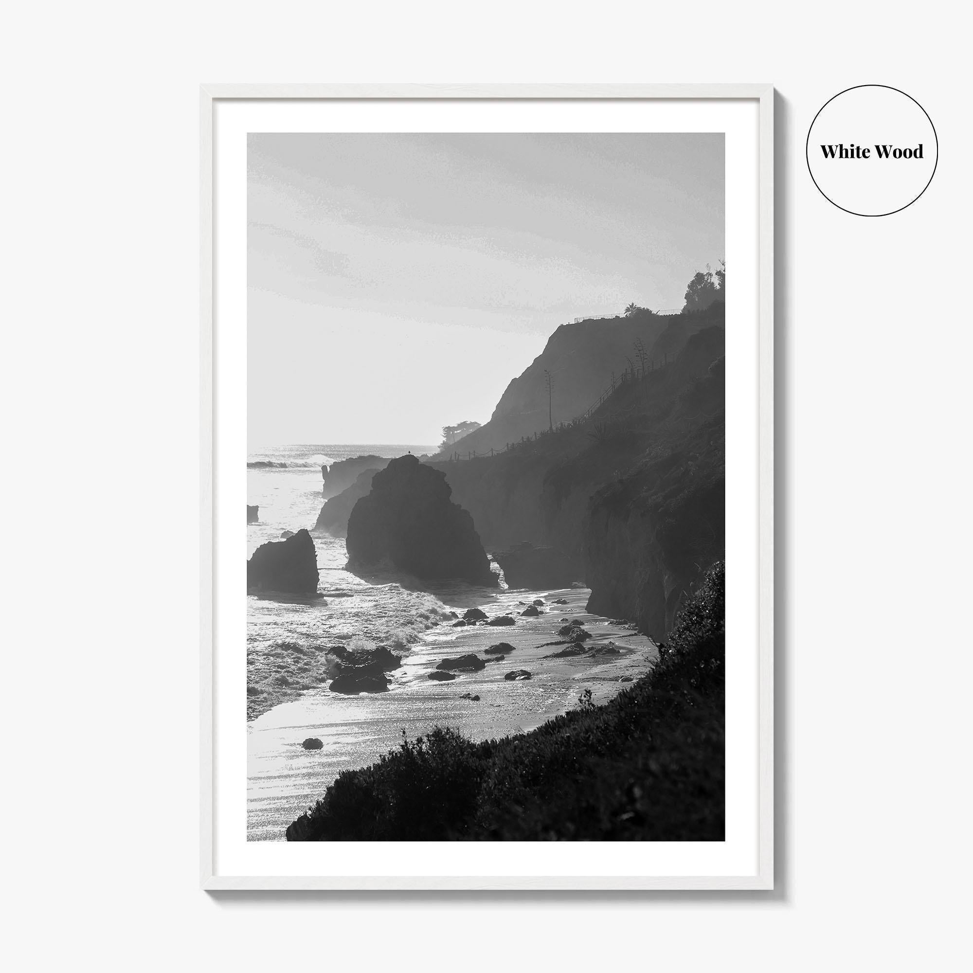 Malibu Black and White Fine Art Photo Print, Los Angeles California Poster