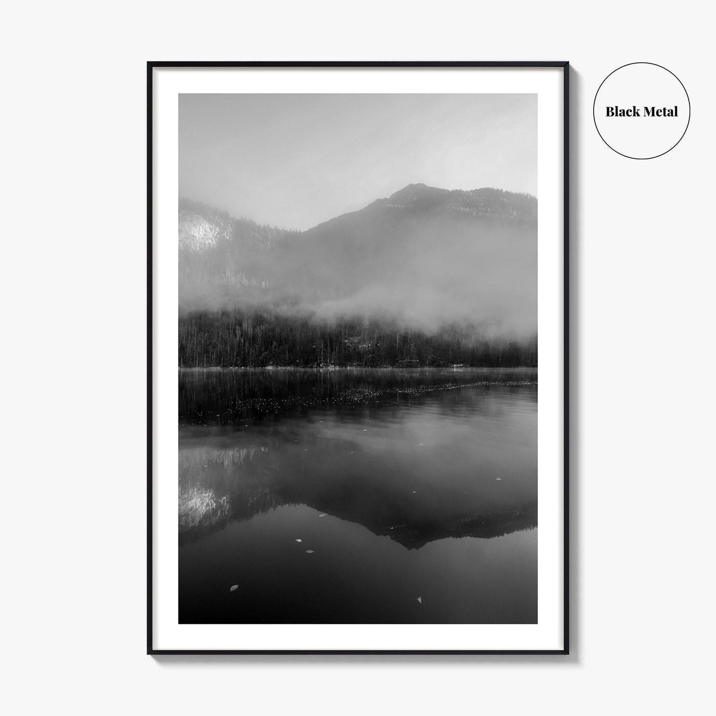 Lake Konigssee Black and White Fine Art Photo Print, Berchtesgaden, Germany, Bavarian Alps Poster