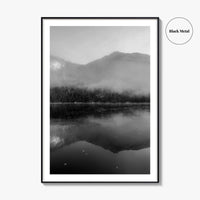 Lake Konigssee Black and White Fine Art Photo Print, Berchtesgaden, Germany, Bavarian Alps Poster