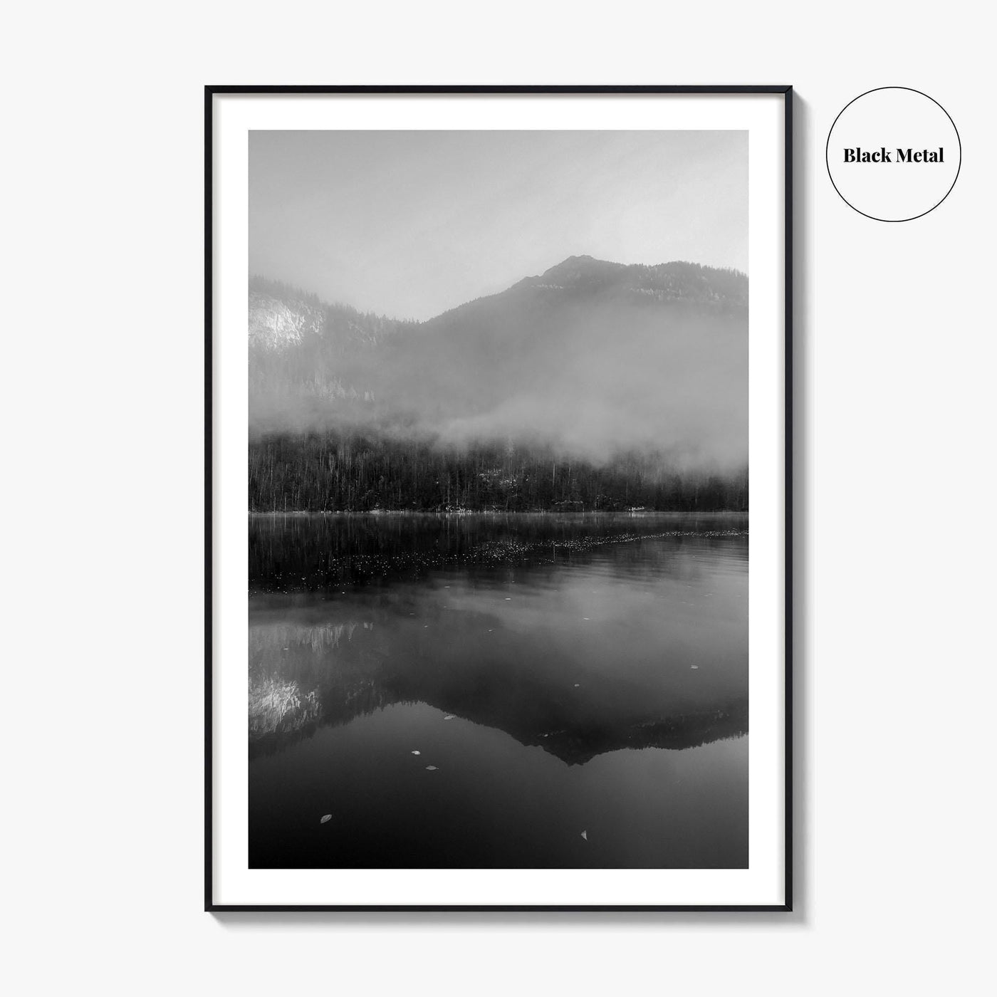 Lake Konigssee Black and White Fine Art Photo Print, Berchtesgaden, Germany, Bavarian Alps Poster