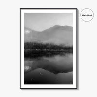 Lake Konigssee Black and White Fine Art Photo Print, Berchtesgaden, Germany, Bavarian Alps Poster