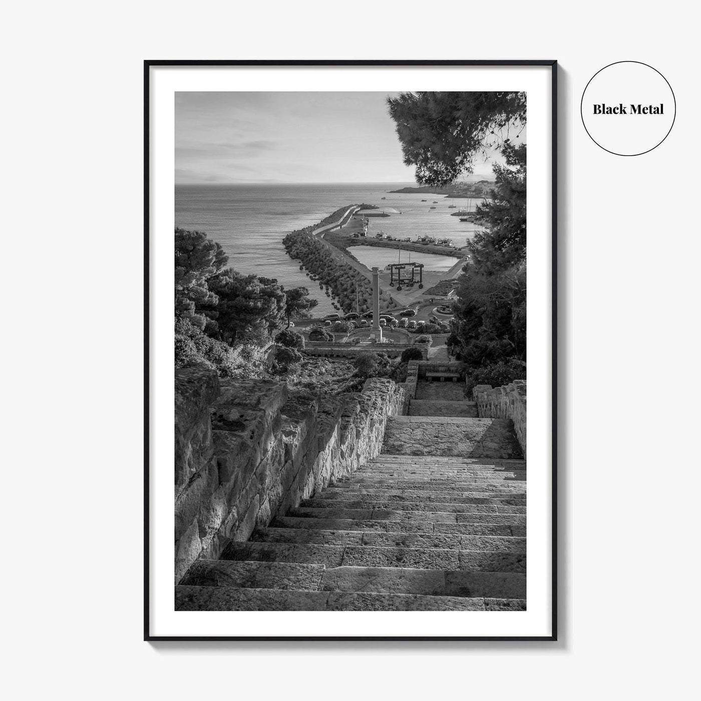 Santa Maria di Leuca Black and White Fine Art Photo Print, Puglia Italy Poster