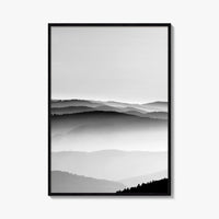 Vosges Mountains, Alsace, France Black and White Fine Art Photo Print, Aerial Wall Poster