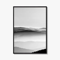 Vosges Mountains, Alsace, France Black and White Fine Art Photo Print, Aerial Wall Poster