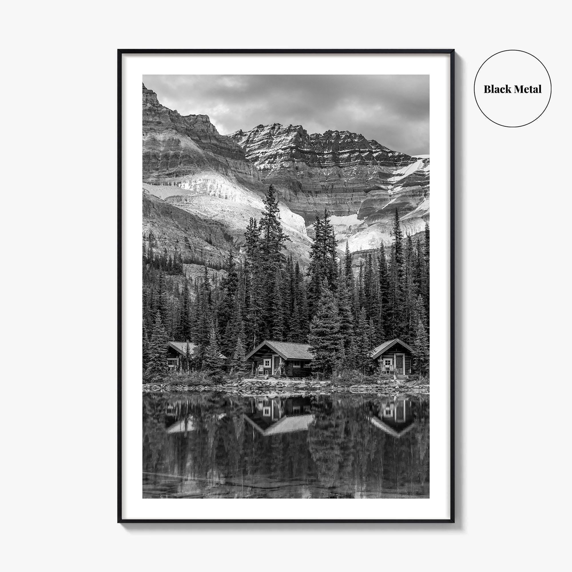 Lake O'Hara Black and White Fine Art Photo Print, Yoho National Park Poster