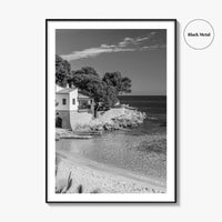 Mallorca Black and White Fine Art Photo Print, Cala Ratjada Spain Beach Coast Poster