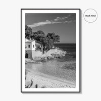 Mallorca Black and White Fine Art Photo Print, Cala Ratjada Spain Beach Coast Poster