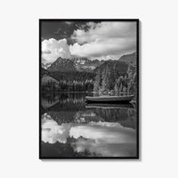 High Tatras Black and White Fine Art Photo Print, Strbske Pleso Lake, Slovakia Poster