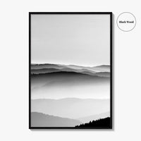 Vosges Mountains, Alsace, France Black and White Fine Art Photo Print, Aerial Wall Poster