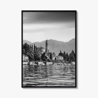 Lake Como Black and White Fine Art Photo Print, Mezzegra Italy Poster