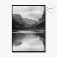 Gosausee Lake Black and White Fine Art Photo Print, Gosau, Dachstein, Salzkammergut, Austria Poster