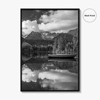 High Tatras Black and White Fine Art Photo Print, Strbske Pleso Lake, Slovakia Poster
