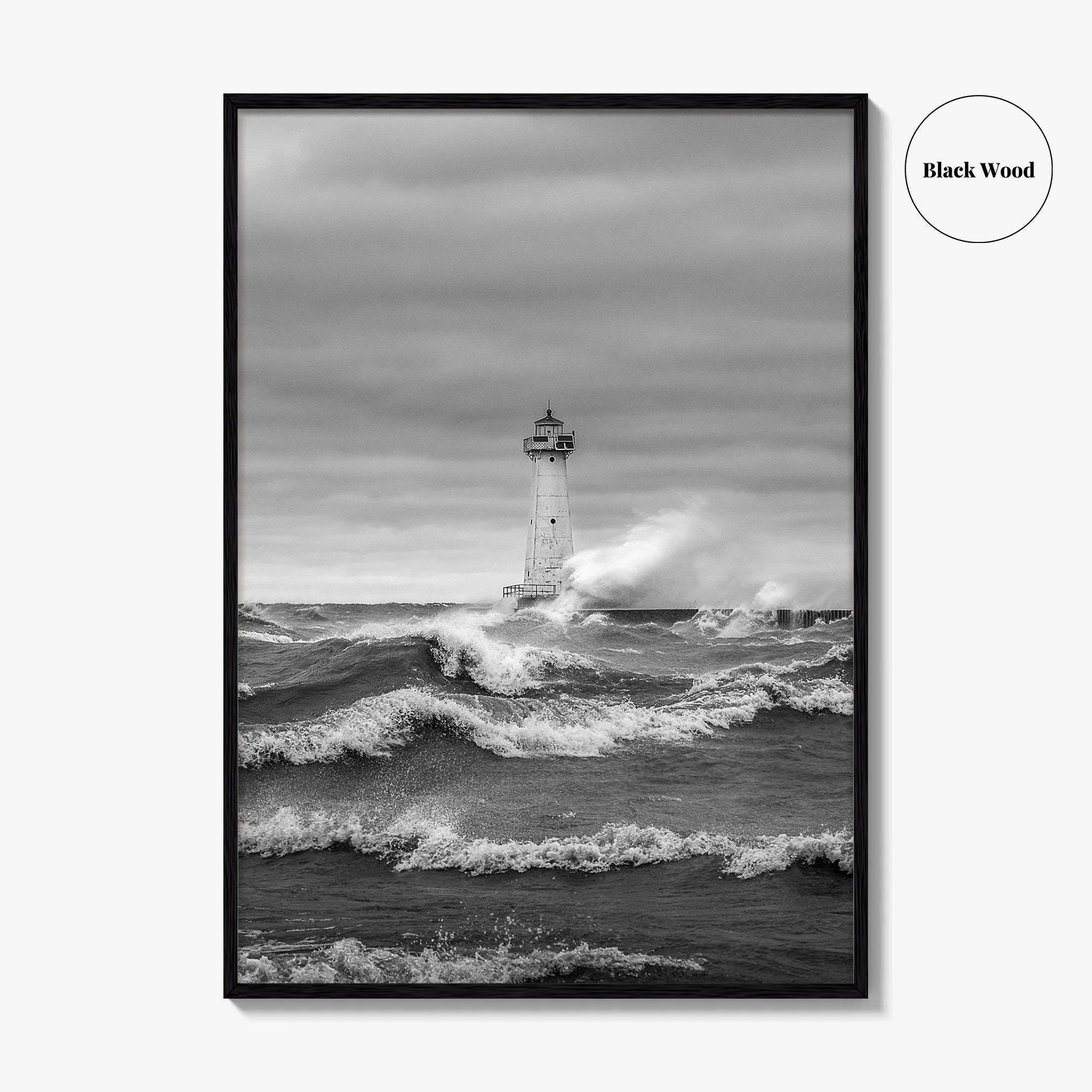 Sodus Point Lighthouse Black and White Fine Art Photo Print, Lake Ontario Poster