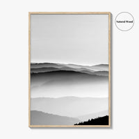 Vosges Mountains, Alsace, France Black and White Fine Art Photo Print, Aerial Wall Poster