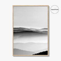 Vosges Mountains, Alsace, France Black and White Fine Art Photo Print, Aerial Wall Poster