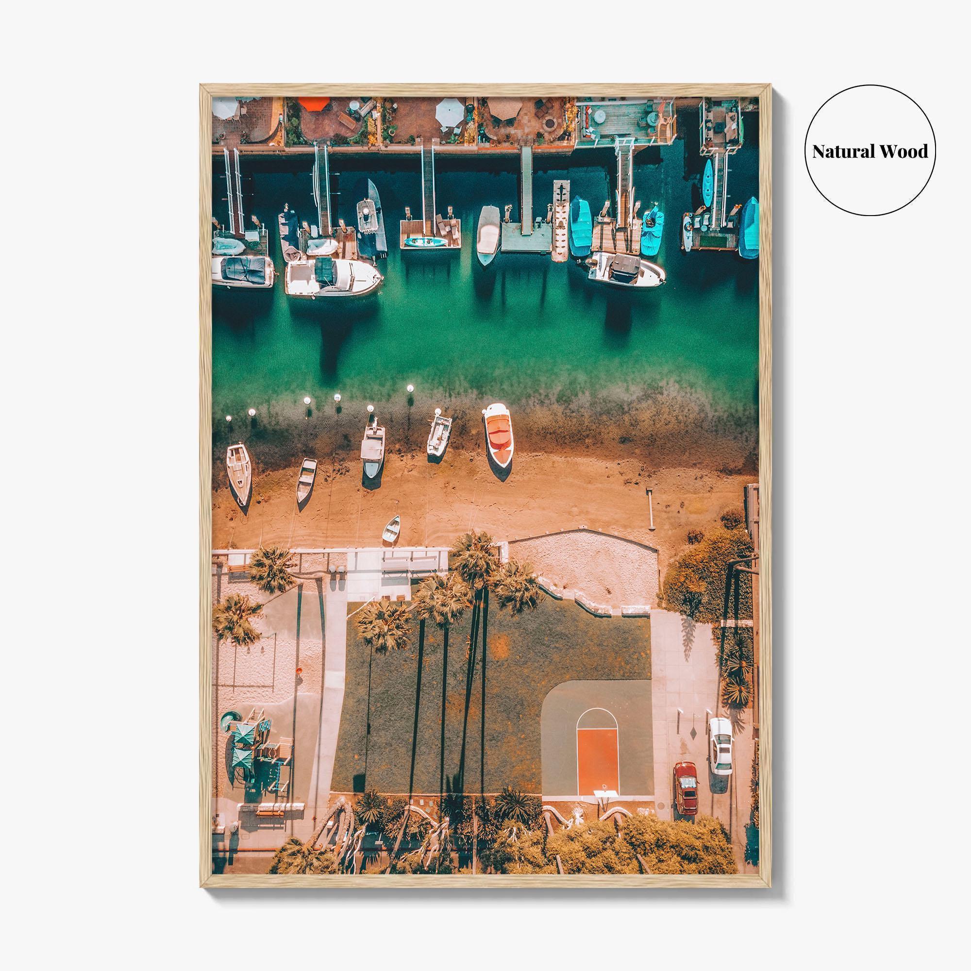 Newport Beach Fine Art Photo Print, OC California, Aerial Basketball Court, Coastal Poster
