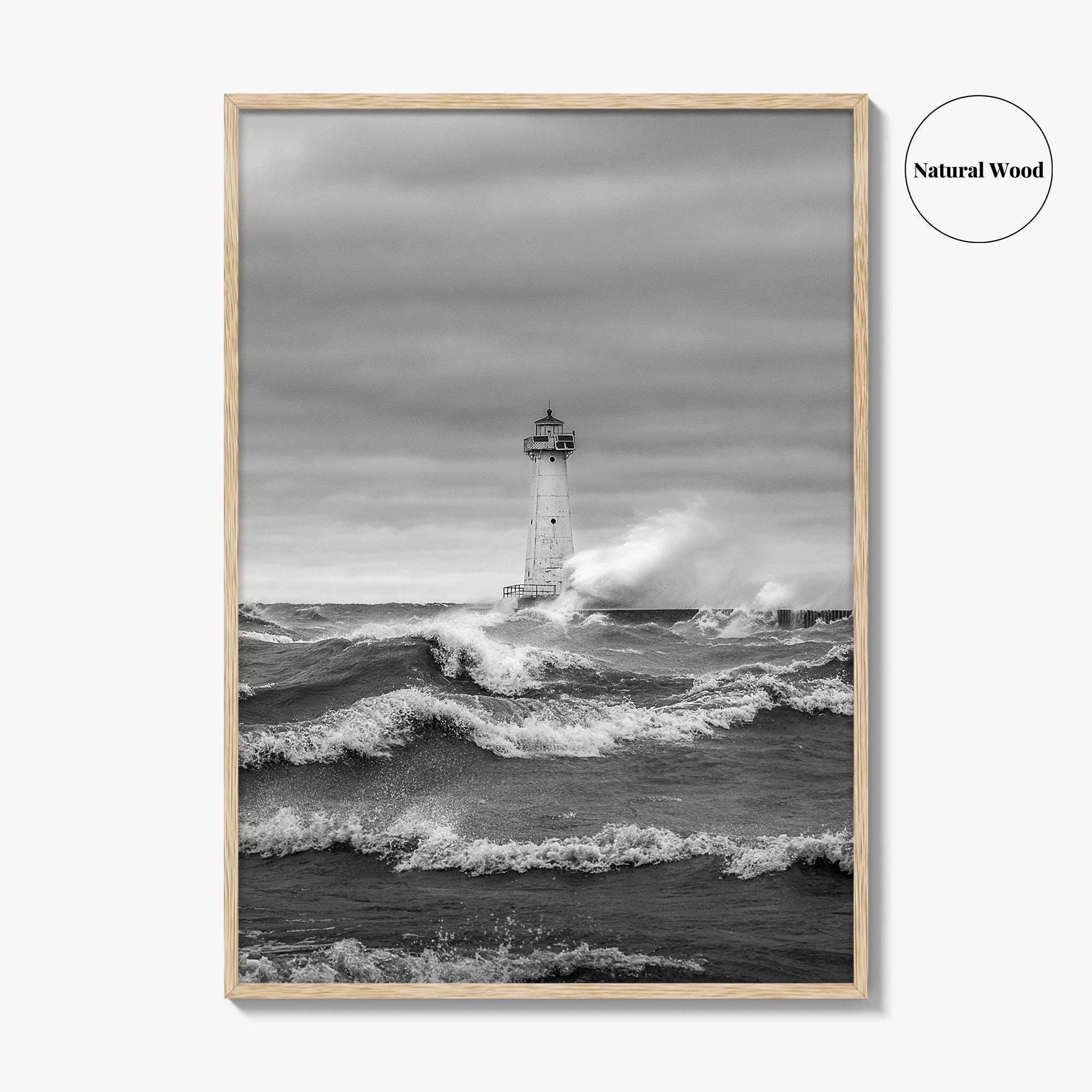 Sodus Point Lighthouse Black and White Fine Art Photo Print, Lake Ontario Poster