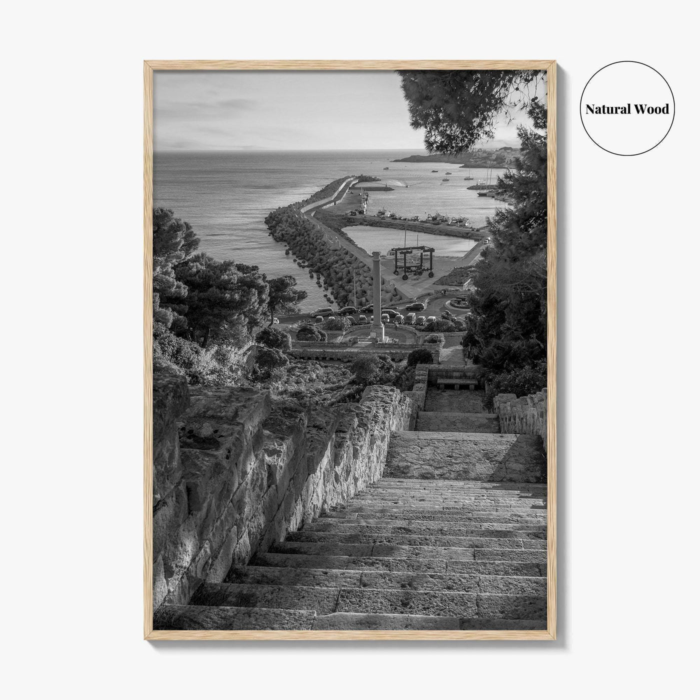 Santa Maria di Leuca Black and White Fine Art Photo Print, Puglia Italy Poster