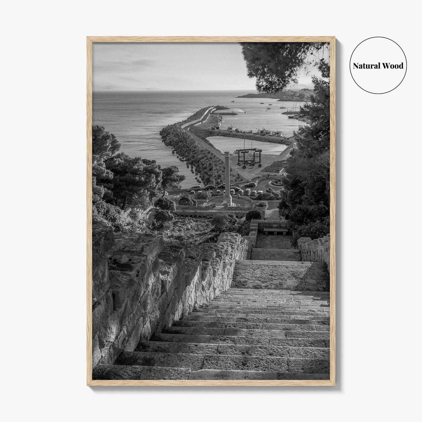 Santa Maria di Leuca Black and White Fine Art Photo Print, Puglia Italy Poster