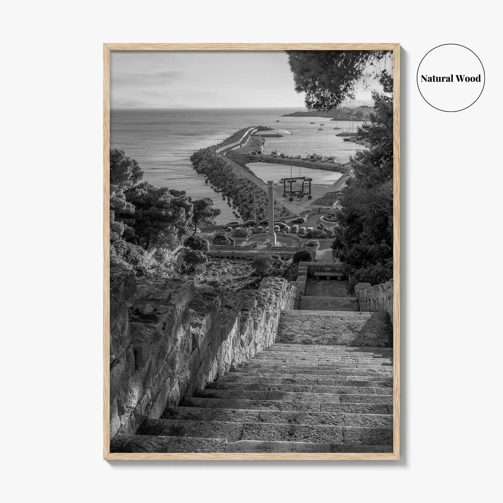 Santa Maria di Leuca Black and White Fine Art Photo Print, Puglia Italy Poster