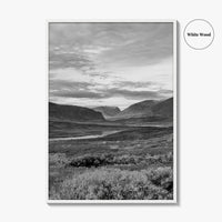 Kungsleden Black and White Fine Art Photo Print, Abisko Swedish Lapland Landscape Poster