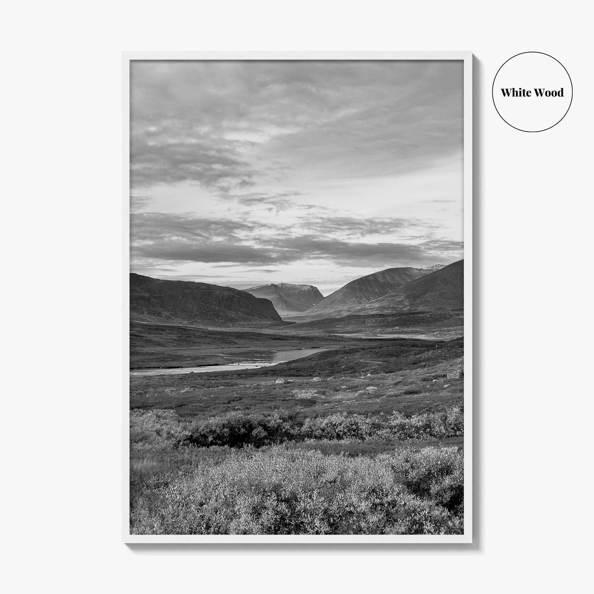Kungsleden Black and White Fine Art Photo Print, Abisko Swedish Lapland Landscape Poster