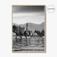 Lake Como Black and White Fine Art Photo Print, Mezzegra Italy Poster