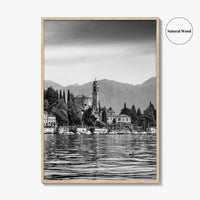 Lake Como Black and White Fine Art Photo Print, Mezzegra Italy Poster