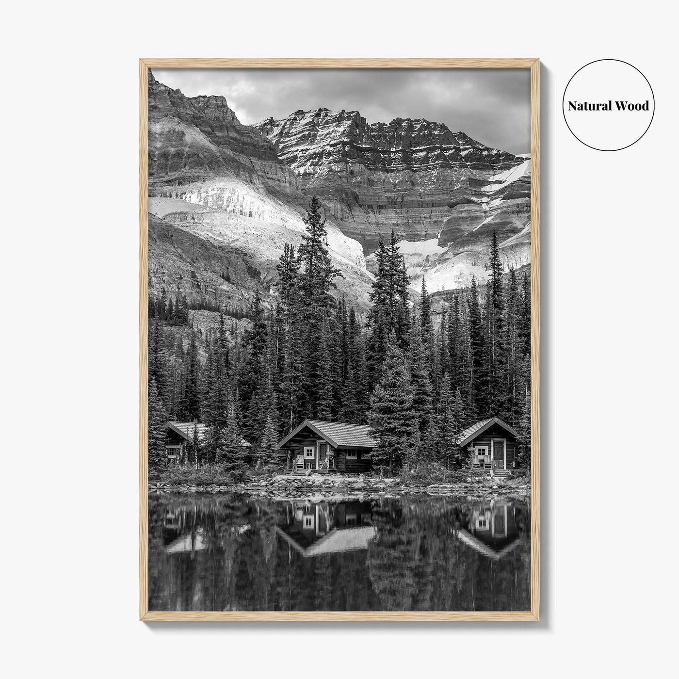 Lake O'Hara Black and White Fine Art Photo Print, Yoho National Park Poster