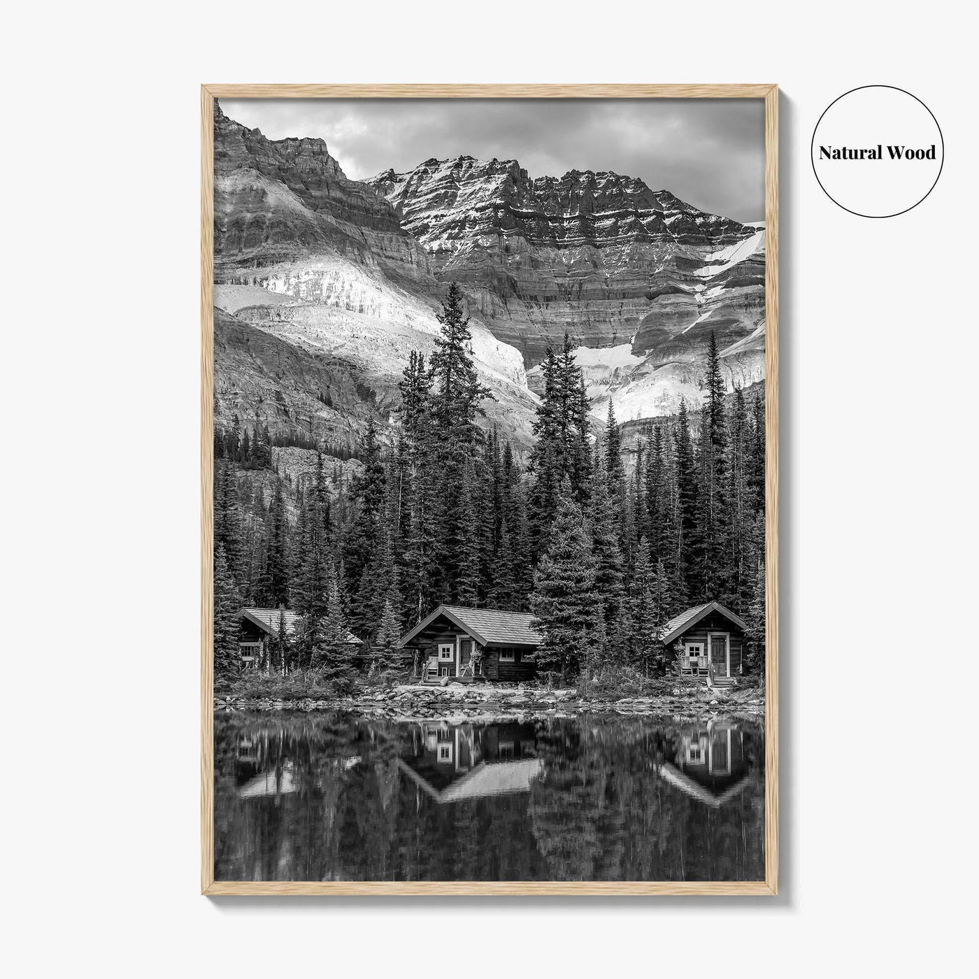 Lake O'Hara Black and White Fine Art Photo Print, Yoho National Park Poster