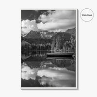 High Tatras Black and White Fine Art Photo Print, Strbske Pleso Lake, Slovakia Poster