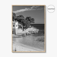 Mallorca Black and White Fine Art Photo Print, Cala Ratjada Spain Beach Coast Poster