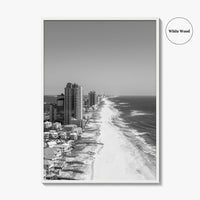 Orange Beach Black and White Fine Art Photo Print, Aerial, Alabama Poster, Gulf Shores