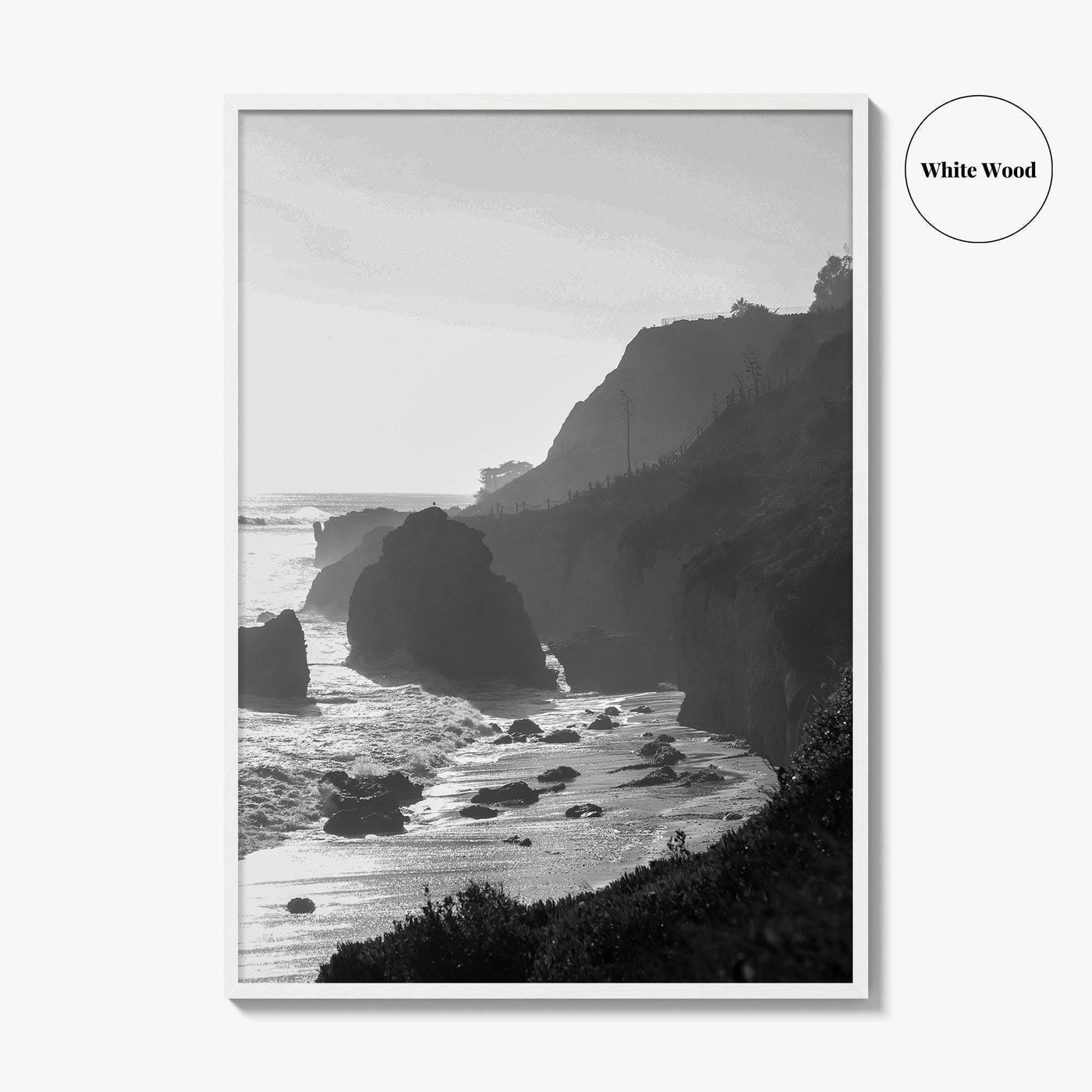 Malibu Black and White Fine Art Photo Print, Los Angeles California Poster