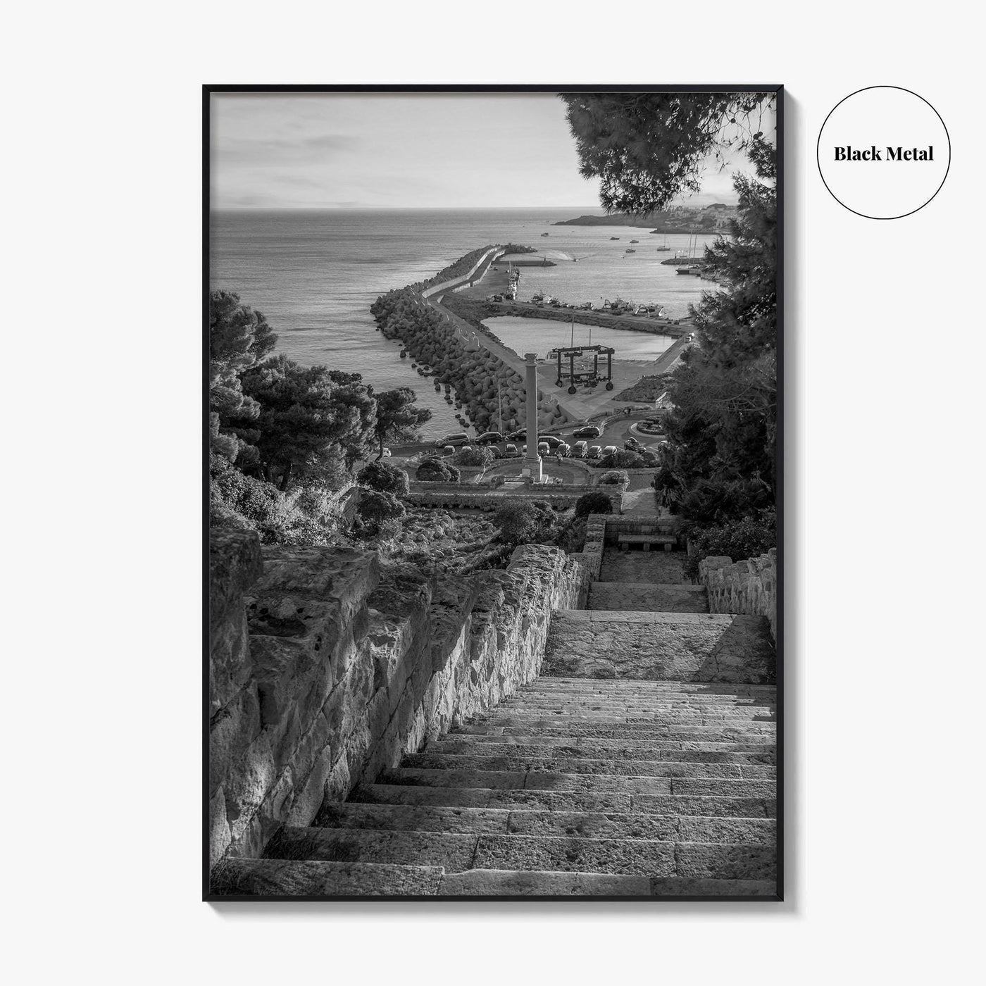 Santa Maria di Leuca Black and White Fine Art Photo Print, Puglia Italy Poster