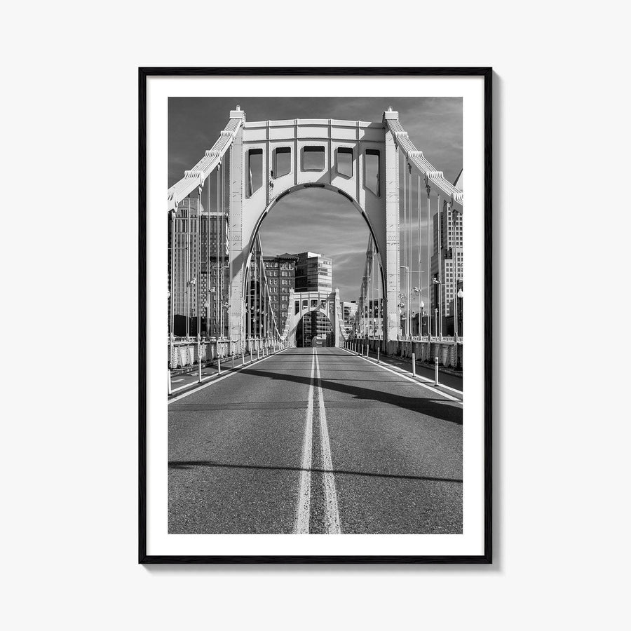 Pittsburgh Black and White Fine Art Photo Print, Roberto Clemente Bridge Poster, Pennsylvania