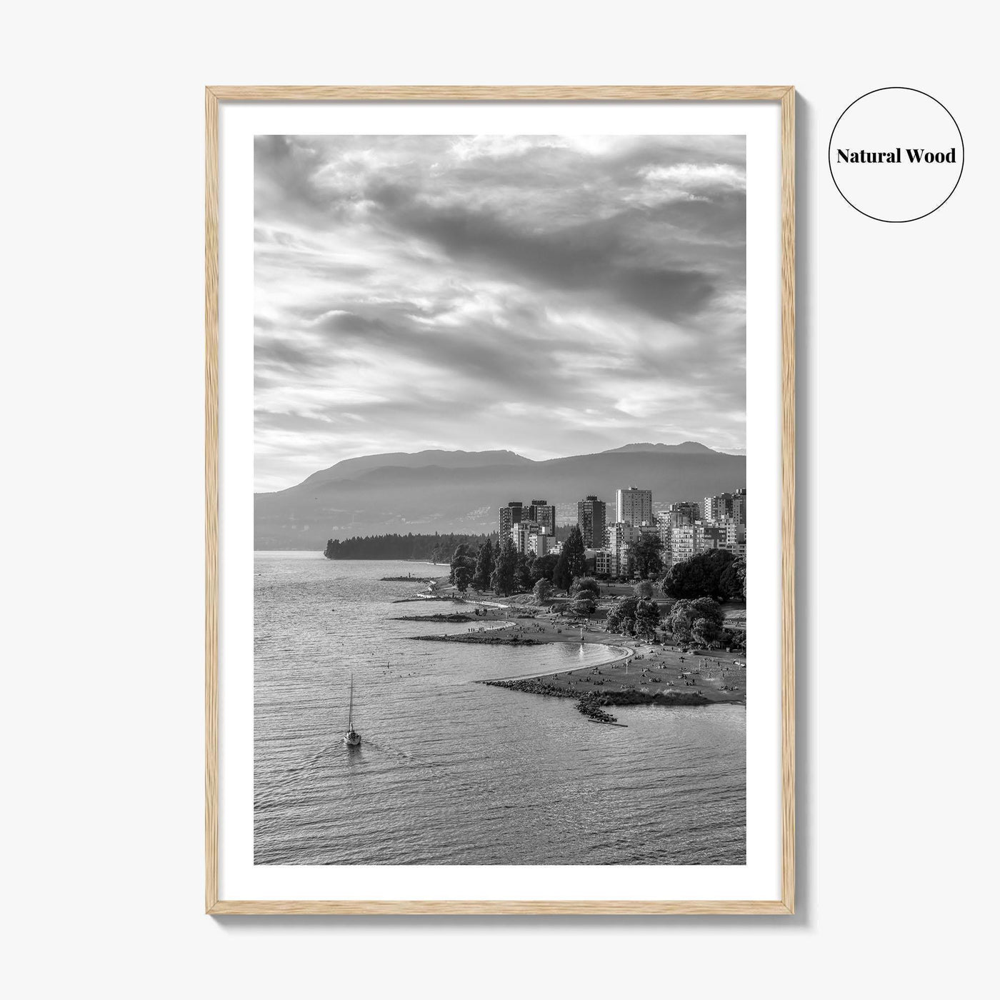 Vancouver Skyline Black and White Fine Art Photo Print, False Creek Poster, Canada Poster
