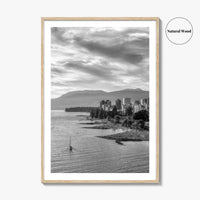 Vancouver Skyline Black and White Fine Art Photo Print, False Creek Poster, Canada Poster