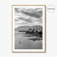 Vancouver Skyline Black and White Fine Art Photo Print, False Creek Poster, Canada Poster