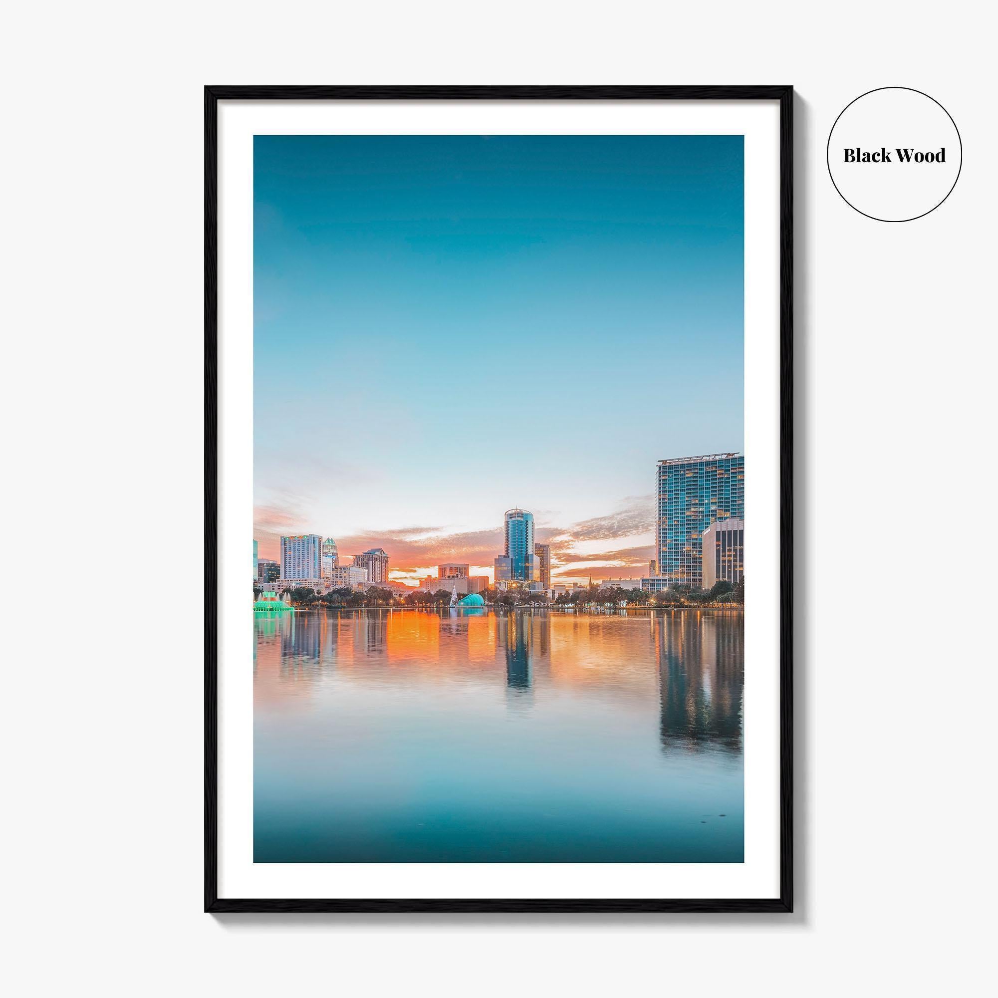 Orlando Skyline Fine Art Photo Print, Downtown Lake Eola Park, Florida USA Poster