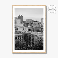 Harlem Skyline Black and White Fine Art Photo Print, Manhattan NYC Wall Decor Poster